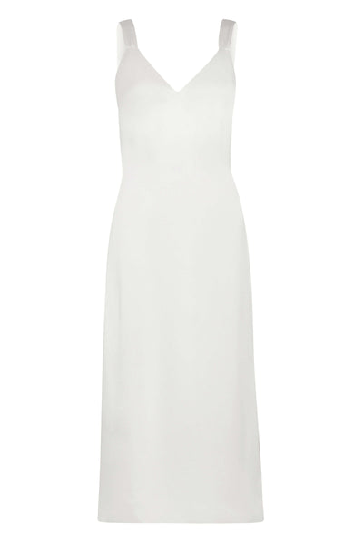 Bianca White Satin Shift Dress | Over The Moon