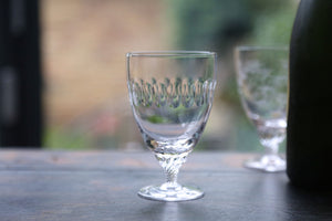 Crystal Bistro Glasses with Lens Design, Set of Six