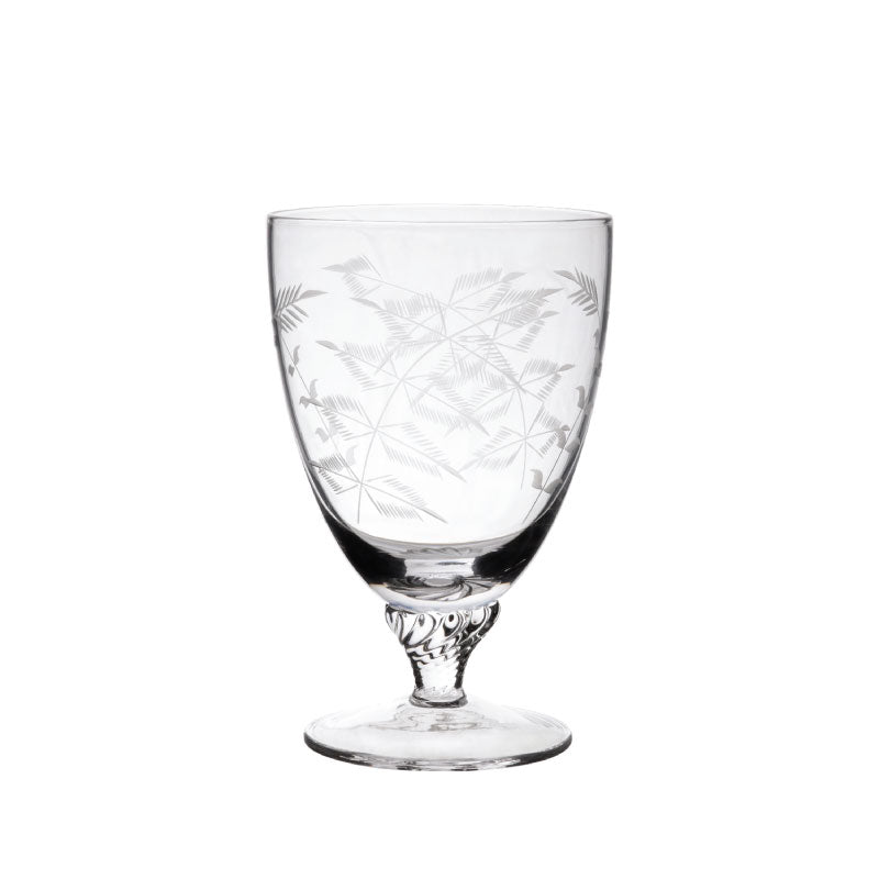 Crystal Bistro Glasses with Fern Design, Set of Six