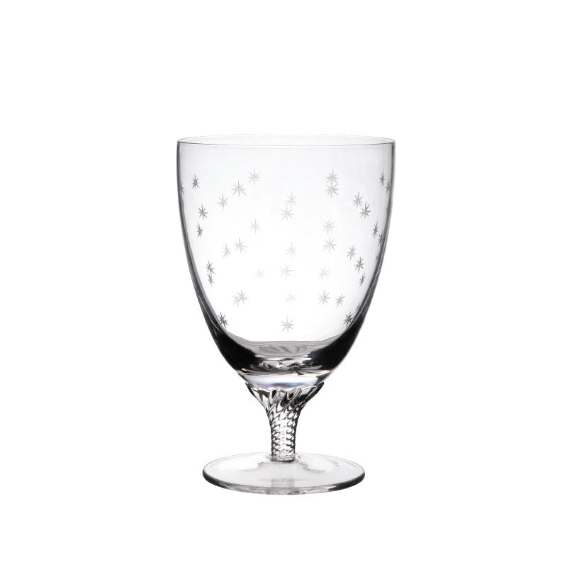 Crystal Bistro Glasses with Stars Design, Set of Six