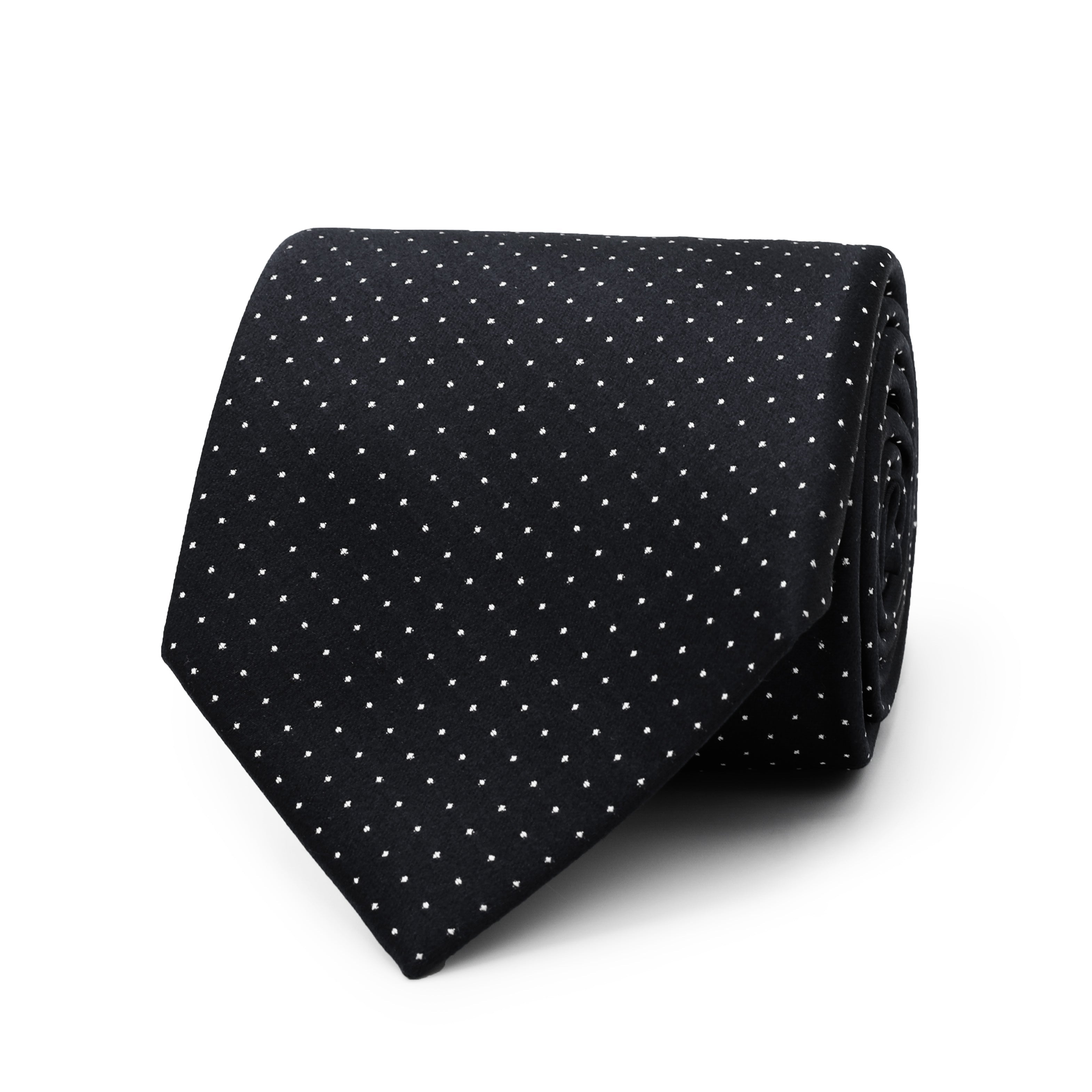 Black Silk Polka Dot Tie