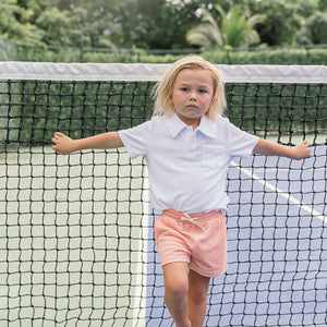 Boys Calypso Coral Stripe French Terry Short