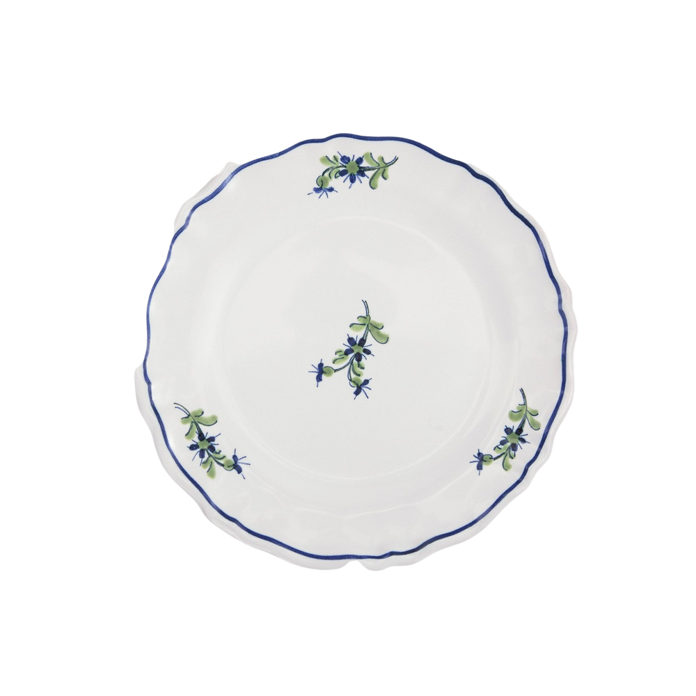 Les Bleuets Round Petite Plate in Bleu Égyptien in Vert