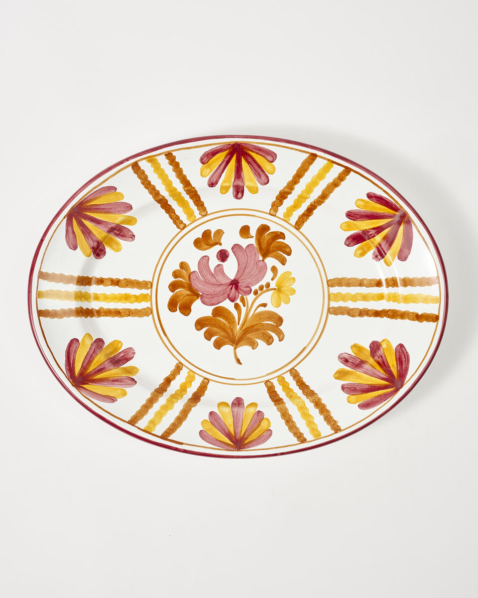 Blossom Oval Serving Plate Yellow