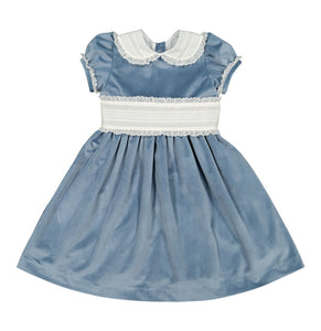 Dusty Blue Velvet Dress