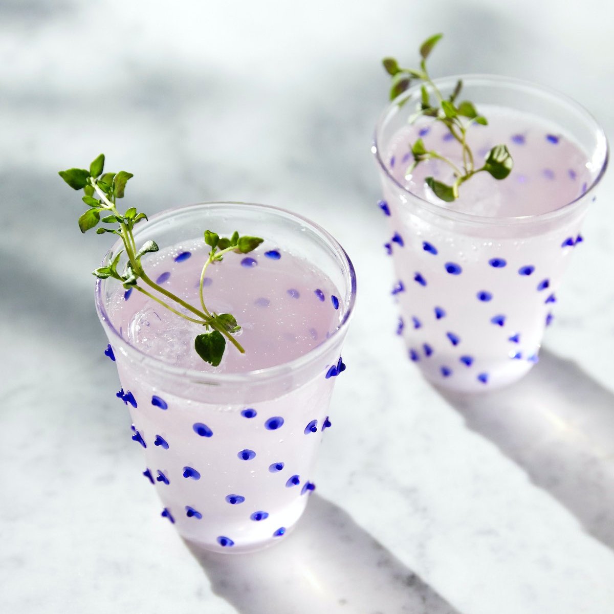 Issy Granger Blue Spotty Water Glass  Edit alt text