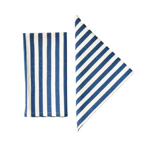 Vera Stripe Napkins in Blue, Set of 2
