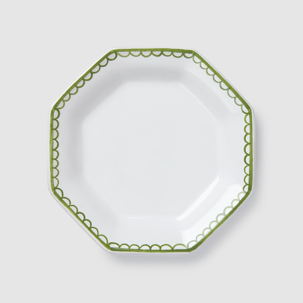 Octagonal Petite Plate, Green