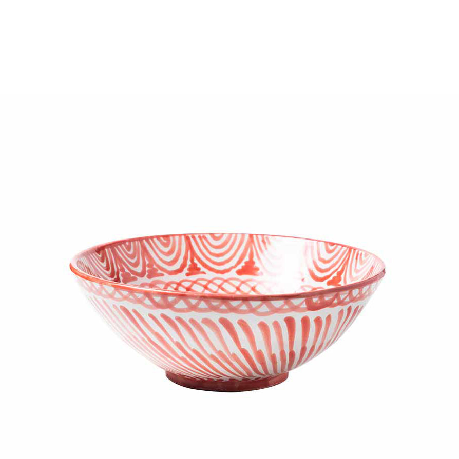 Casa Coral Large Bowl with Hand-Painted Designs