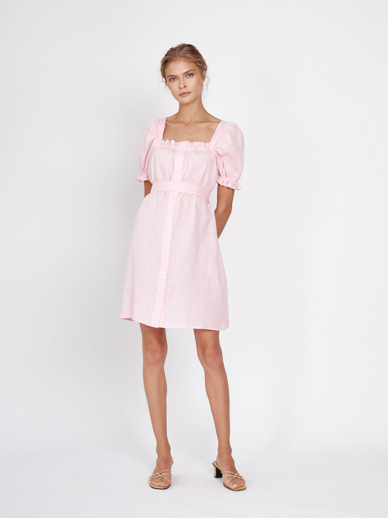 Brigitte Mini Dress in Pink