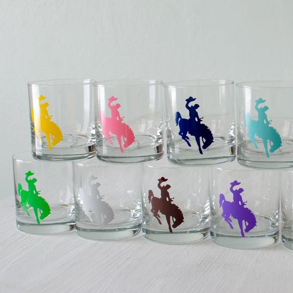 Bucking Bronco Rocks Glass (set of 6)