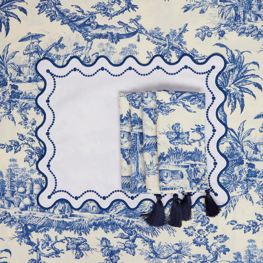 Blue Toile Napkins, Set of 4