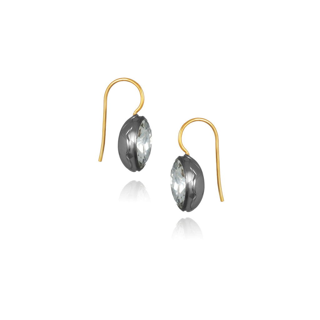Catherine Button Earrings in White