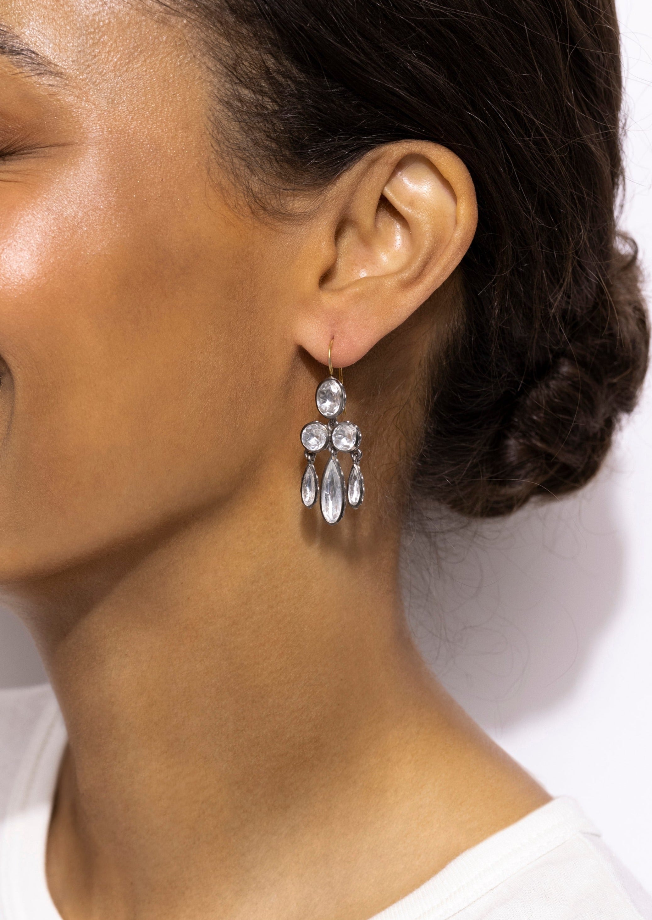 Catherine Girandole Earrings in White
