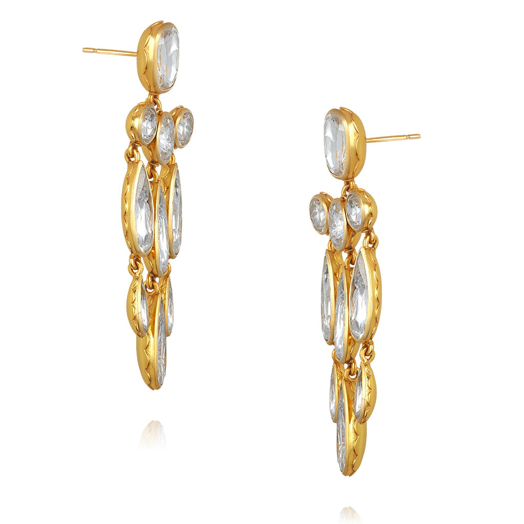 Catherine Long Girandole Earrings in White