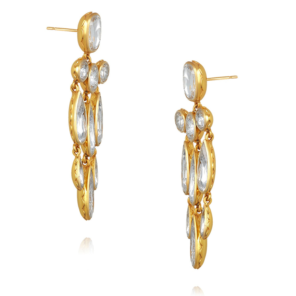 Catherine Long Girandole Earrings in White