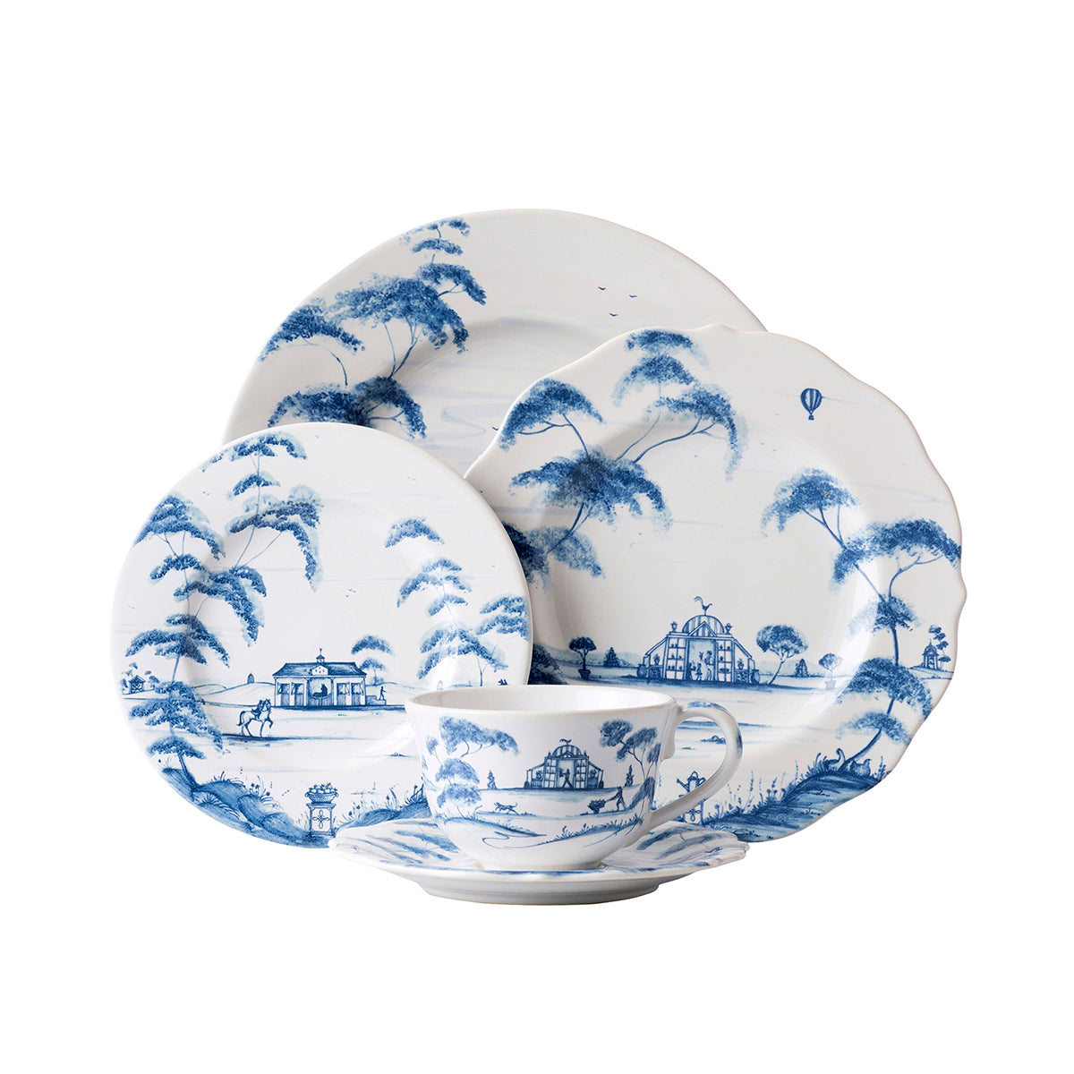 Country Estate Delft Blue Place Setting, Set of 5