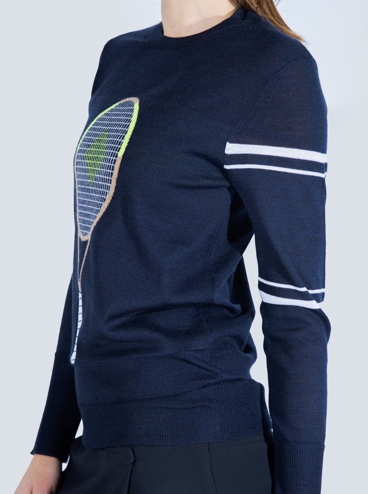 The Racquet Sweater in Navy