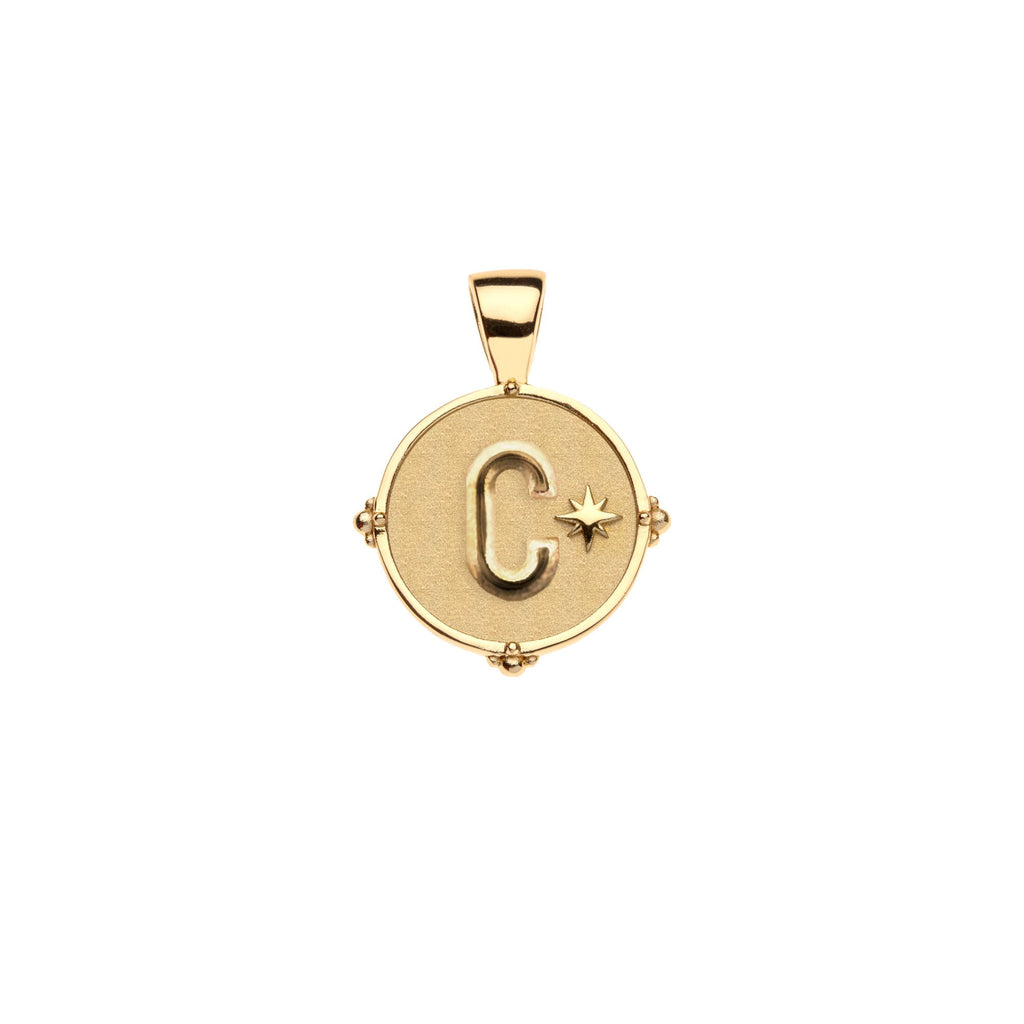 JW Letter Coin Pendant Necklace