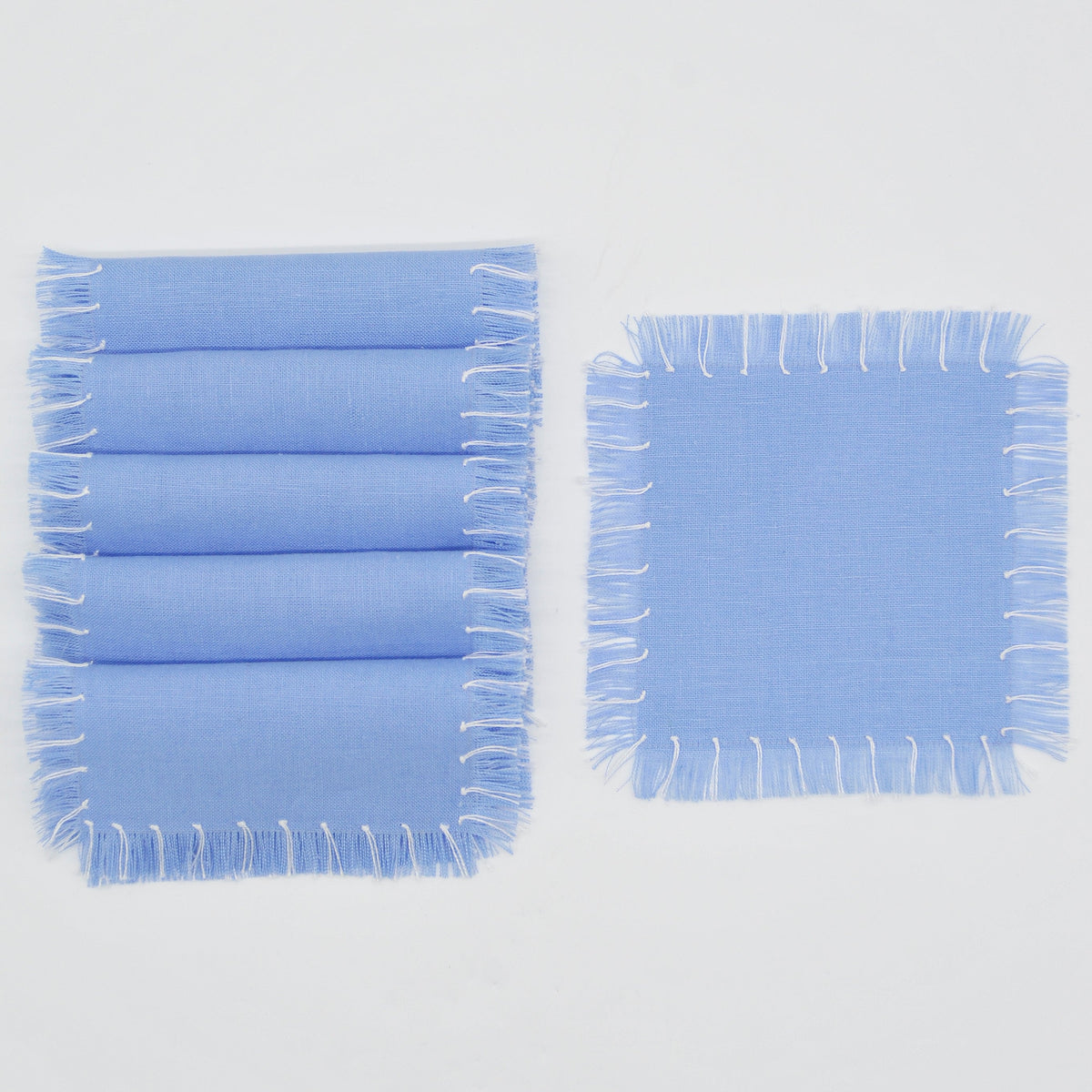 Hand Knotted Fringe Cocktail Napkin, Set of 6