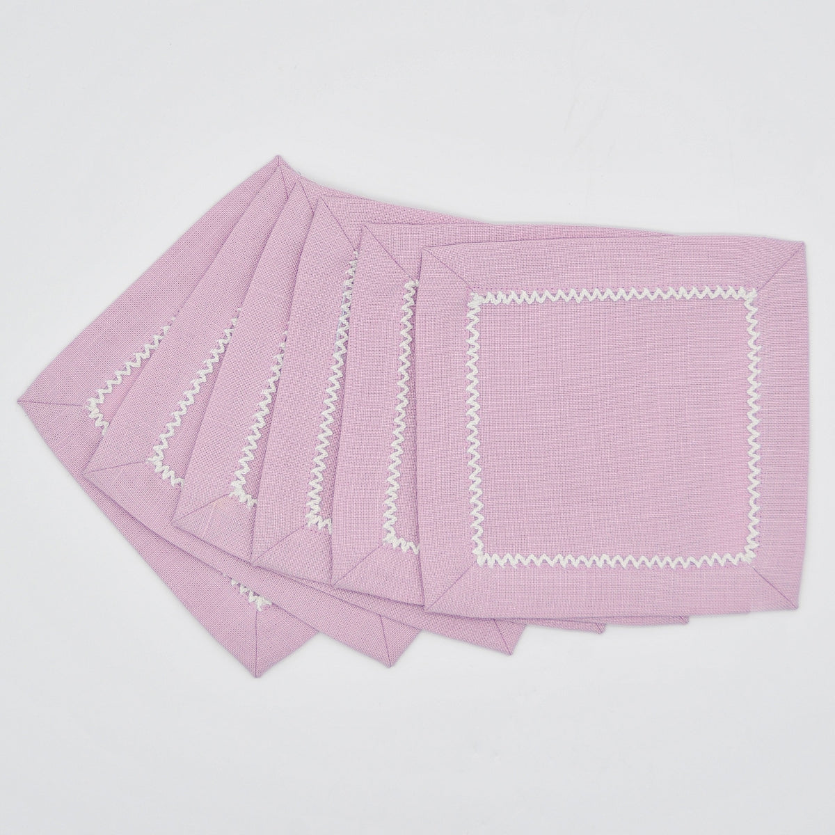 Inverted Picot Edge Cocktail Napkin, Set of 6