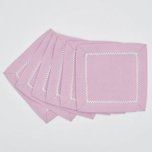 Inverted Picot Edge Cocktail Napkin, Set of 6