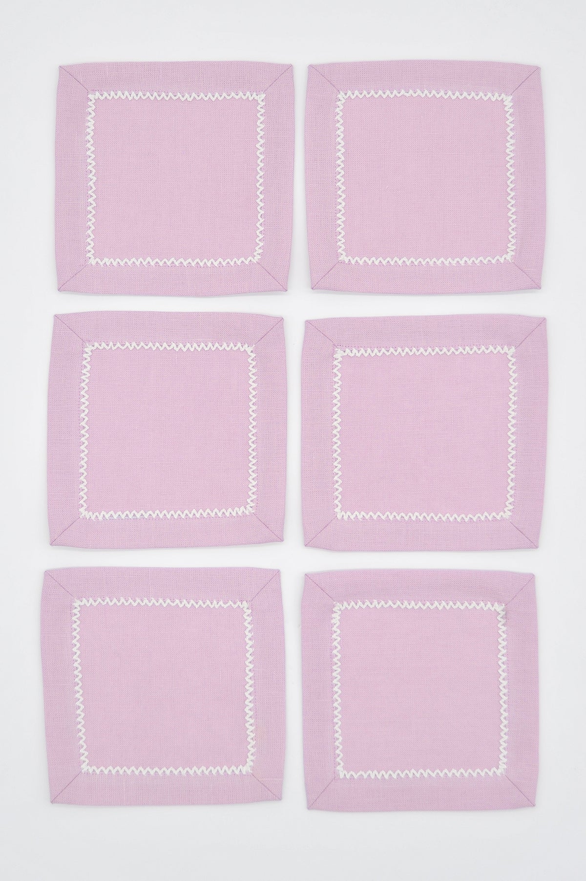 Inverted Picot Edge Cocktail Napkin, Set of 6