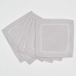 Inverted Picot Edge Cocktail Napkin, Set of 6