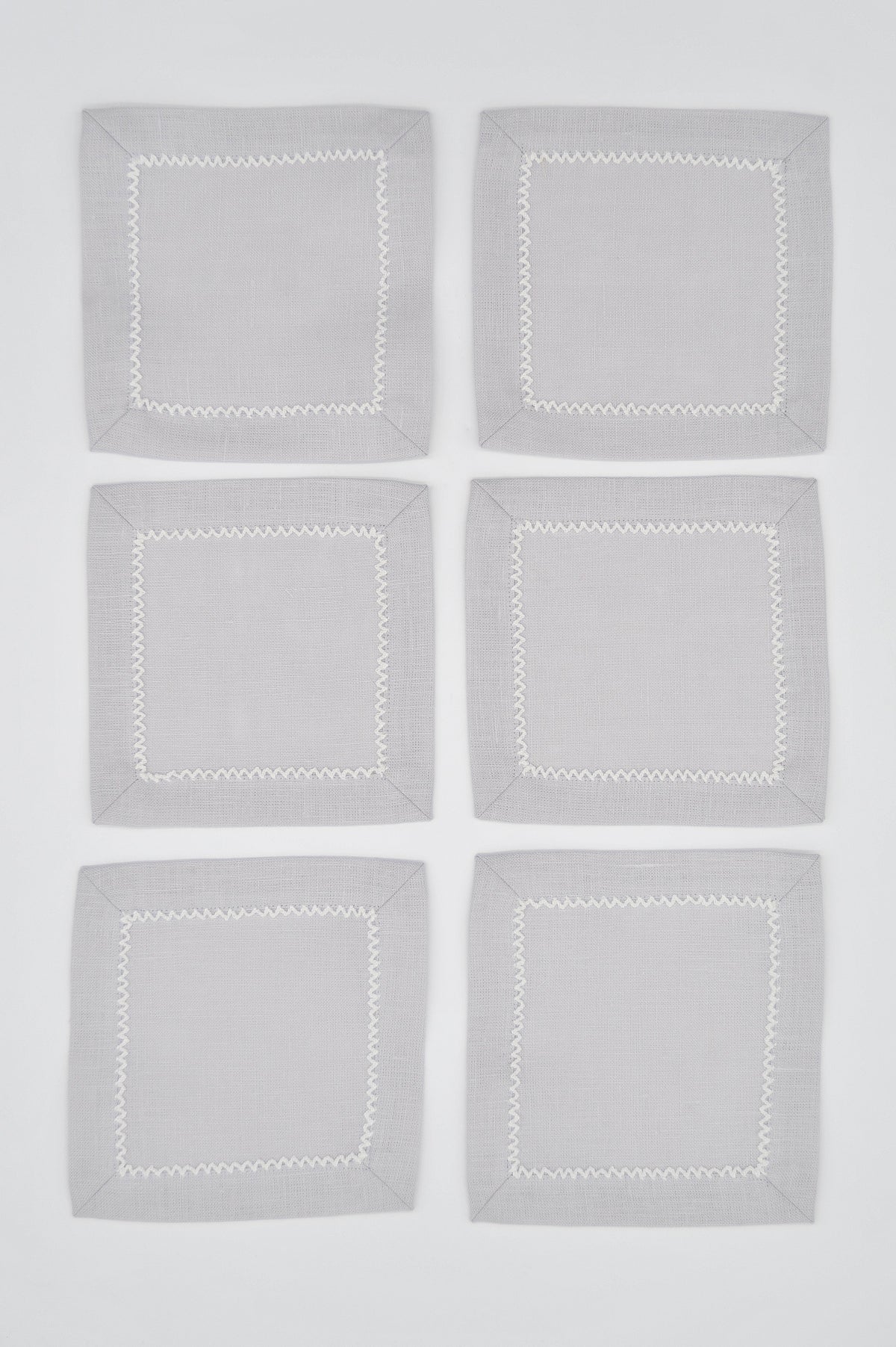 Inverted Picot Edge Cocktail Napkin, Set of 6