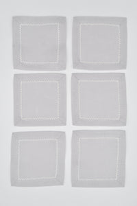 Inverted Picot Edge Cocktail Napkin, Set of 6