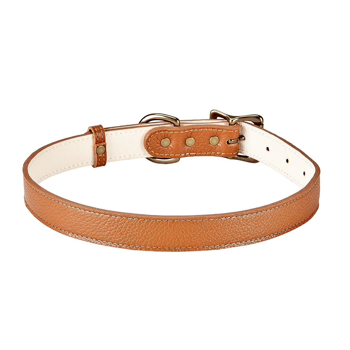 Pebble Grain Leather Dog Collar