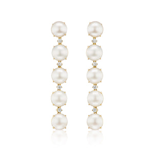 Confetti Pearl & Diamond Drop Earrings