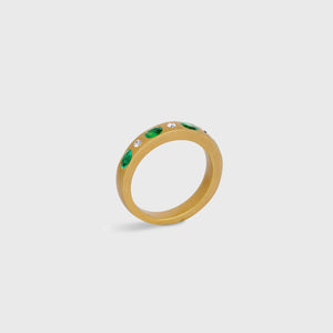 Fravash Emerald and Diamond Band Ring