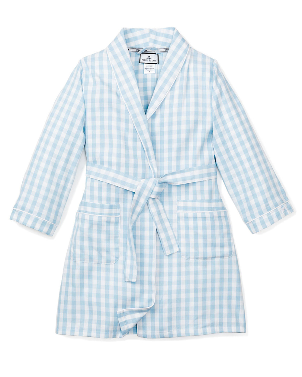 Light Blue Gingham Robe