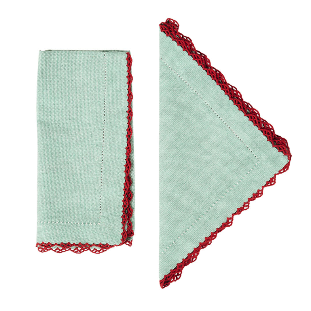 Beatrice Napkins in Mint, Set of 2