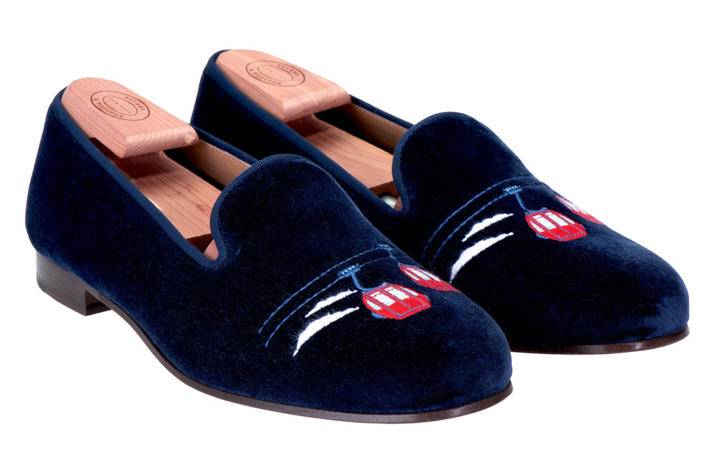 Cables Slipper in Navy