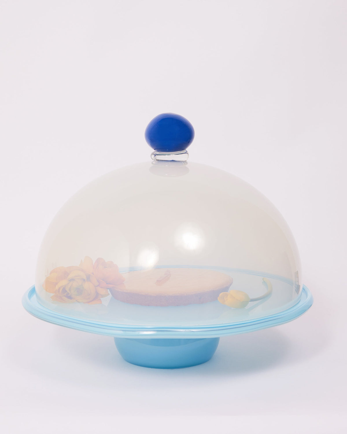 2-in-1 Cake Stand & Party Platter in Baby Blue with Opal Cover