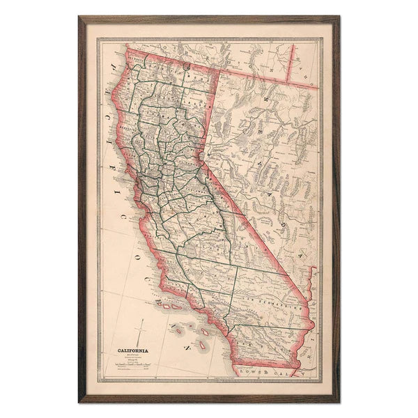California 1883 Map