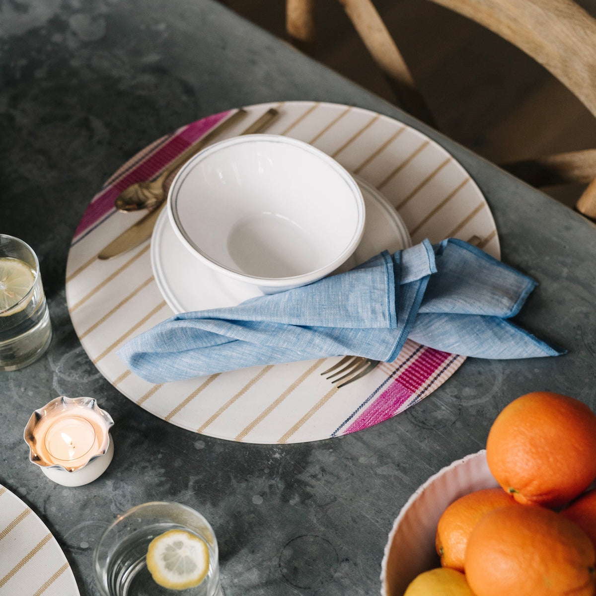 Campbell Blue Chambray Napkin Set