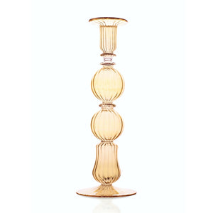Issy Granger Yellow Glass Candlestick Candle Holder