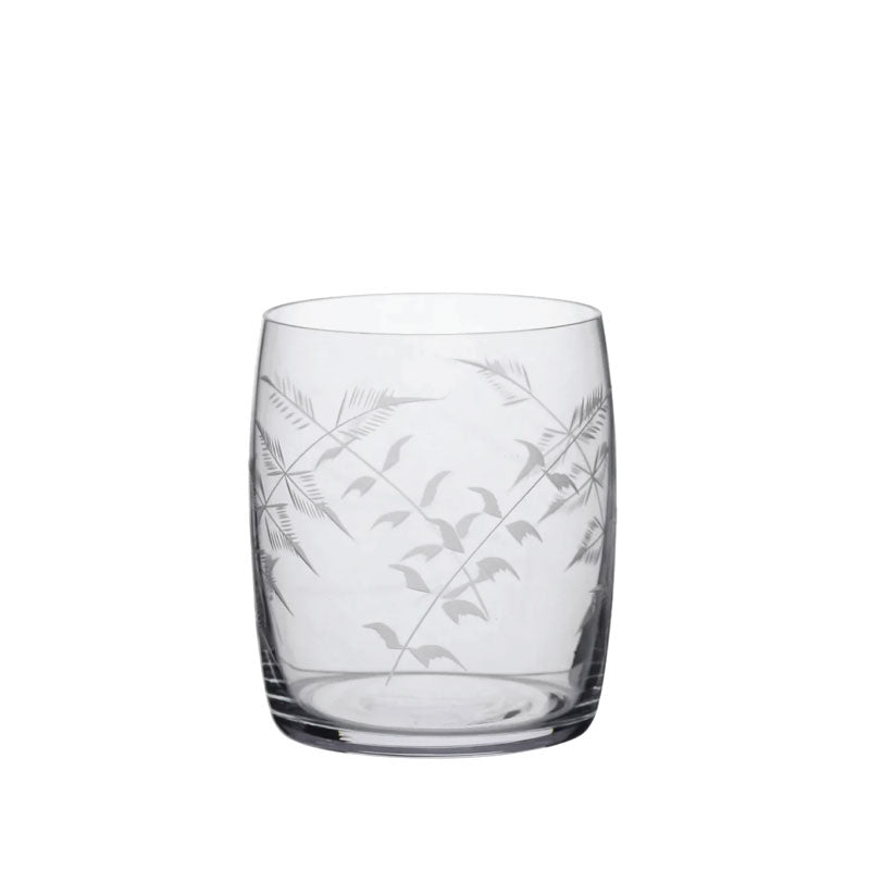 Carafe Glasses with Fern Design, Set of Four