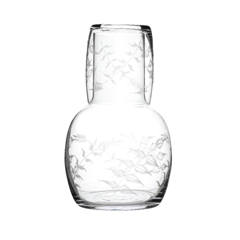 Crystal Carafe Set with Fern Design