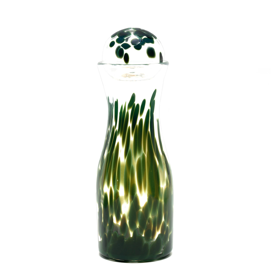 Forest Green Transparent Spotted Carafe