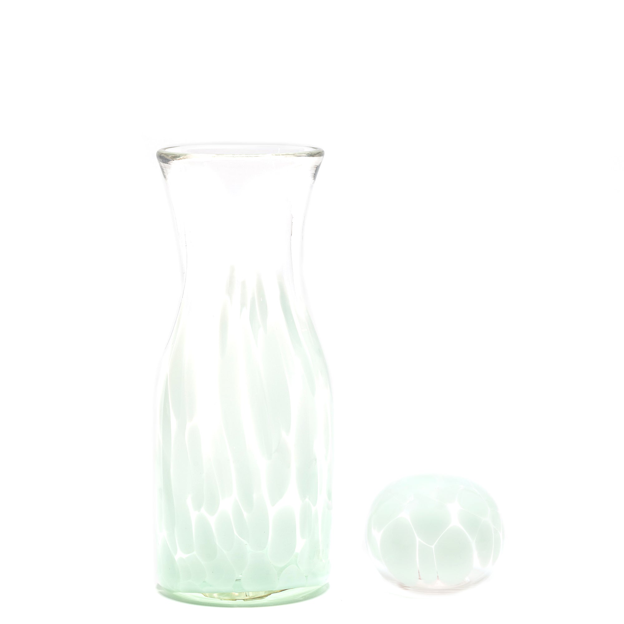 Seafoam Green Transparent Spotted Carafe