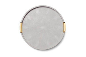 Carina Shagreen Large Round Tray in Dove