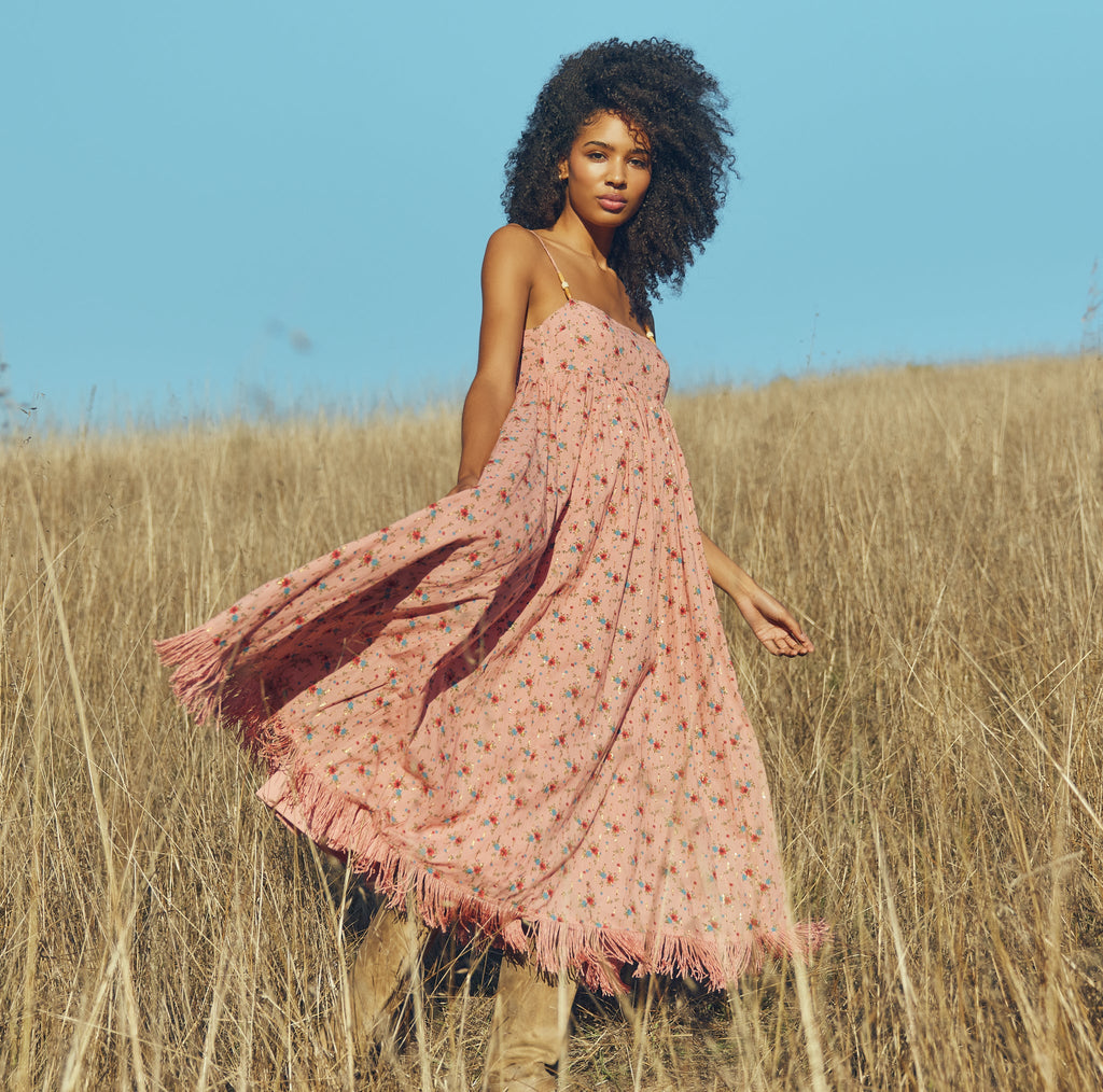 Floral shop fringe dress