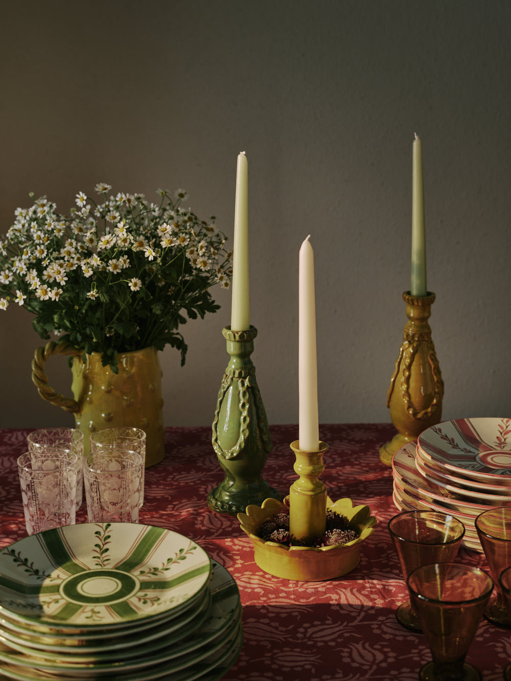 Olive Stripe Dinner Plate