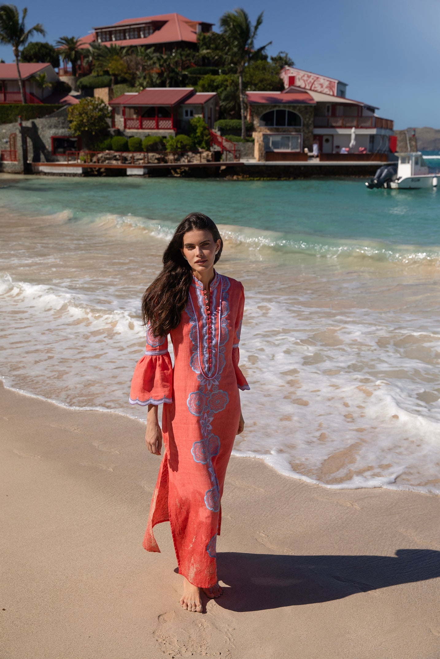 ASHA by Ashley McCormick Cerise Bleu Celine Kaftan | Over The Moon