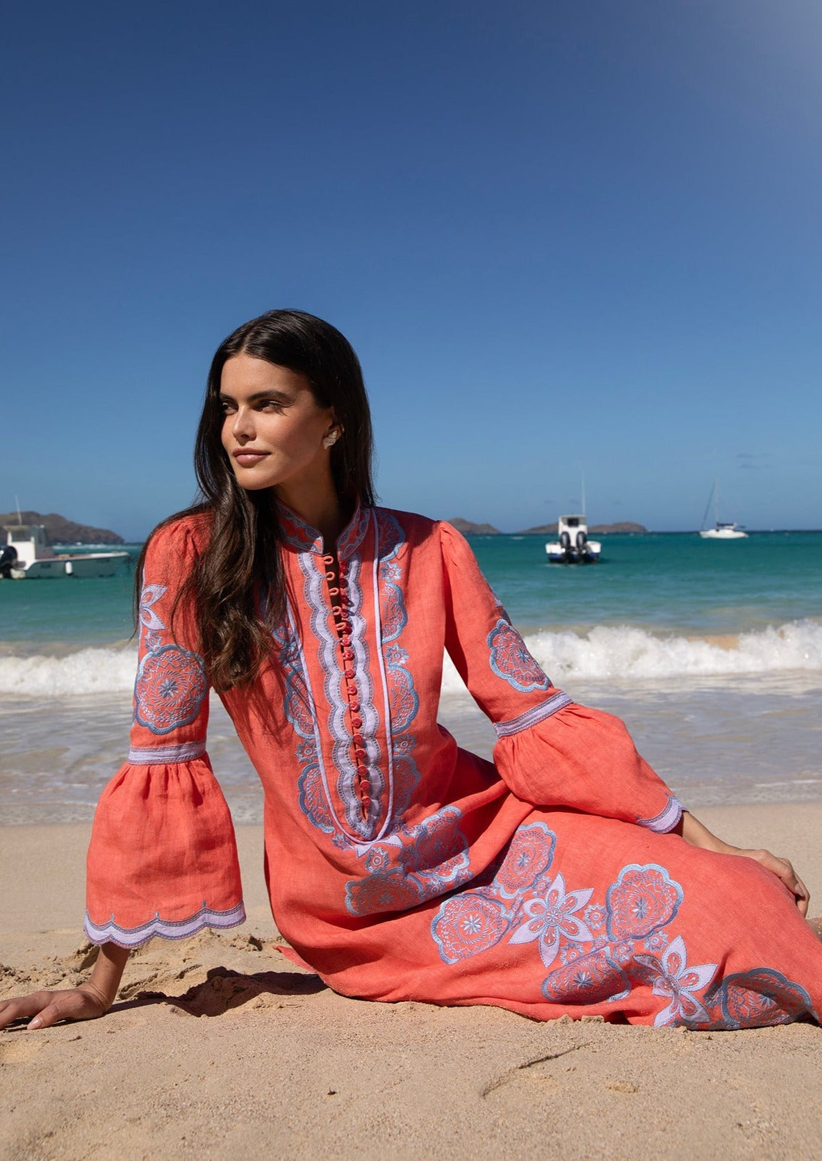 Cerise Bleu Celine Kaftan