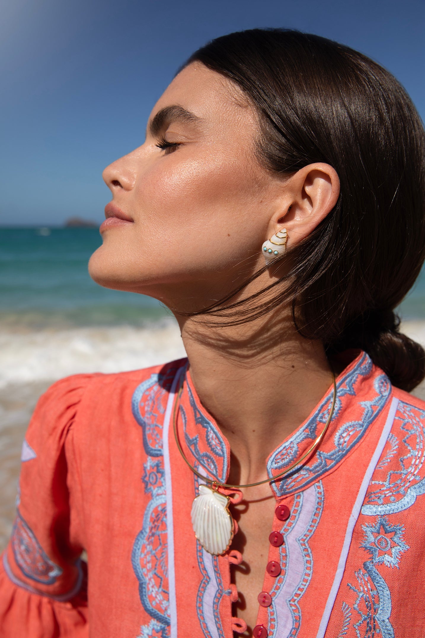 ASHA by Ashley McCormick Cerise Bleu Celine Kaftan | Over The Moon